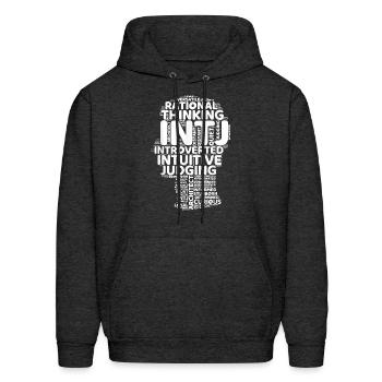 INTJ Architect Funny Introvert Personality Rel - Men's Hoodie - charcoal grey - Front - Elias (183cm)