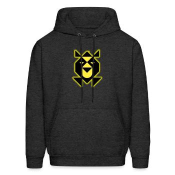 Cat Face - Men's Hoodie - charcoal grey - Front - Elias (183cm)