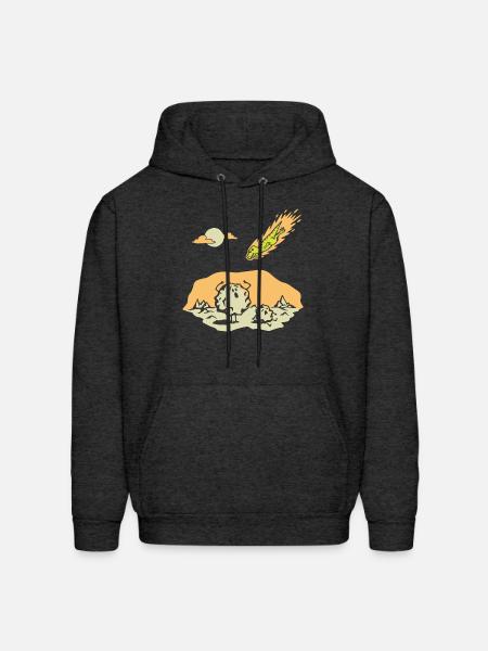 Dinosaur Meteor - Men's Hoodie - charcoal grey
