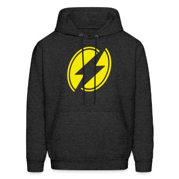Flash Coffee - Men's Hoodie - charcoal grey - Front - Elias (183cm)