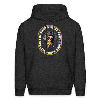 Thunder Strike Fury - Men's Hoodie - charcoal grey - Front - Elias (183cm)