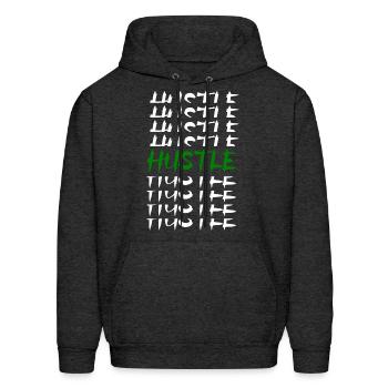 Hustle - Men's Hoodie - charcoal grey - Front - Elias (183cm)