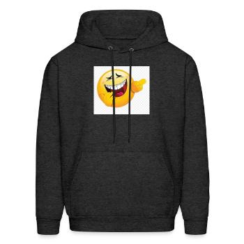 happy face, happy new year,happy holiday - Men's Hoodie - charcoal grey - Front - Elias (183cm)