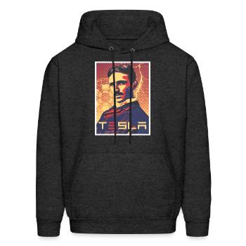 Tesla - Men's Hoodie - charcoal grey - Front - Elias (183cm)