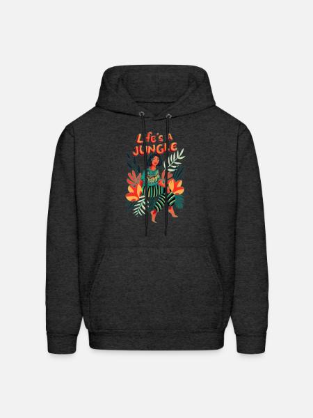 Life's a Jungle - Men's Hoodie - charcoal grey