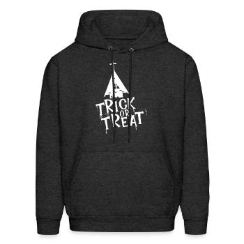trick or treat - Men's Hoodie - charcoal grey - Front - Elias (183cm)