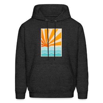 Mono Beach Club - Sunset & Ocean - Men's Hoodie - charcoal grey - Front - Elias (183cm)