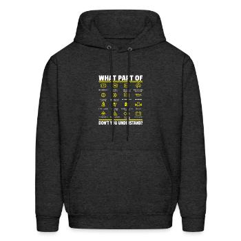 What Part Don't You Understand Engine Mechanicmech - Men's Hoodie - charcoal grey - Front - Elias (183cm)
