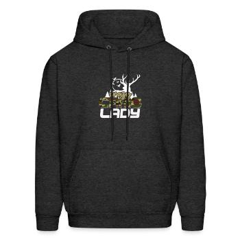 Crazy Camo Lady Women's Deer Hunting Season Camo - Men's Hoodie - charcoal grey - Front - Elias (183cm)