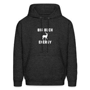 Big Buck Energy Deer Hunter Men's Deer Hunting - Men's Hoodie - charcoal grey - Front - Elias (183cm)