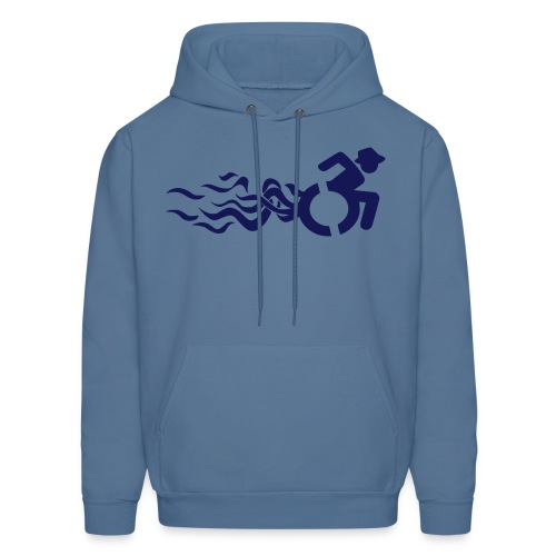 Wheelchair user with flames, disability - Men's Hoodie