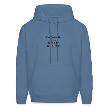 Create Wealth - Men's Hoodie - denim blue - Front - Elias (183cm)