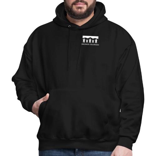 ImmunizeColorado vertical white - Men's Hoodie
