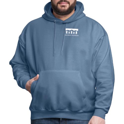 ImmunizeColorado vertical white - Men's Hoodie