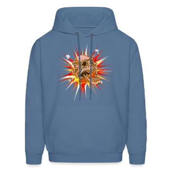 skull explosion - Men's Hoodie - denim blue - Front - Elias (183cm)