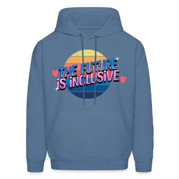The Future is Inclusive - Men's Hoodie - denim blue - Front - Elias (183cm)