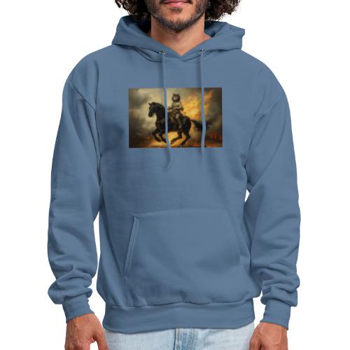 Mr Whiskers the Battle Cat Rides a War Horse - Men's Hoodie