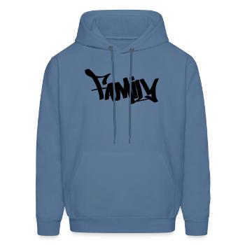 Family tag - Men's Hoodie - denim blue - Front - Elias (183cm)