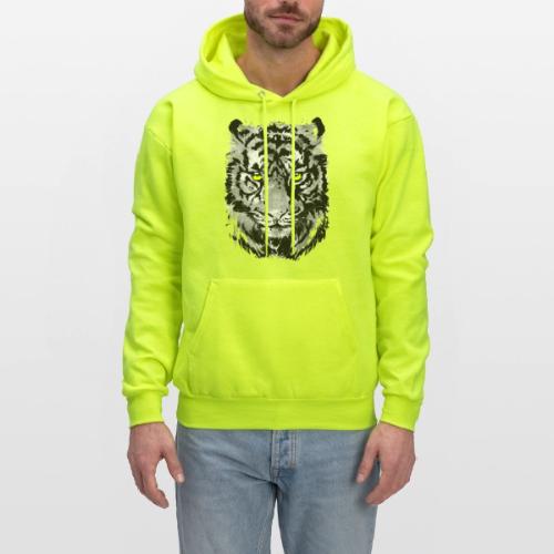 Gray Tiger Head Drawing - Black and white Tiger - Men's Hoodie