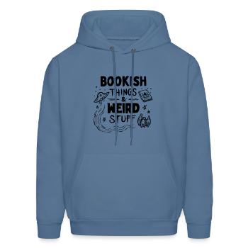 Bookish Things & Weird Stuff - Men's Hoodie - denim blue - Front - Elias (183cm)