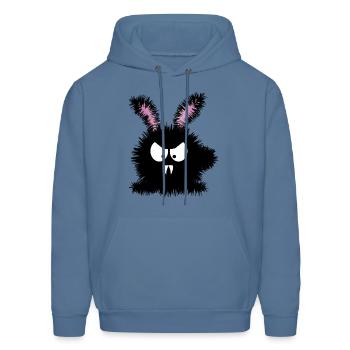 Grumpy Bunny doesn't carrot all! - Men's Hoodie - denim blue - Front - Elias (183cm)