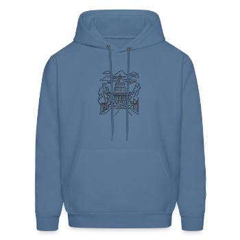 Capitol Building Washington DC USA Mono Line Art - Men's Hoodie - denim blue - Front - Elias (183cm)