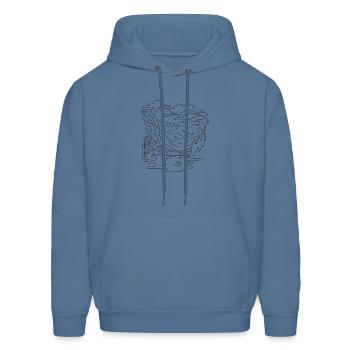 Chubu Sangaku National Park Japan Mono Line Art - Men's Hoodie - denim blue - Front - Elias (183cm)