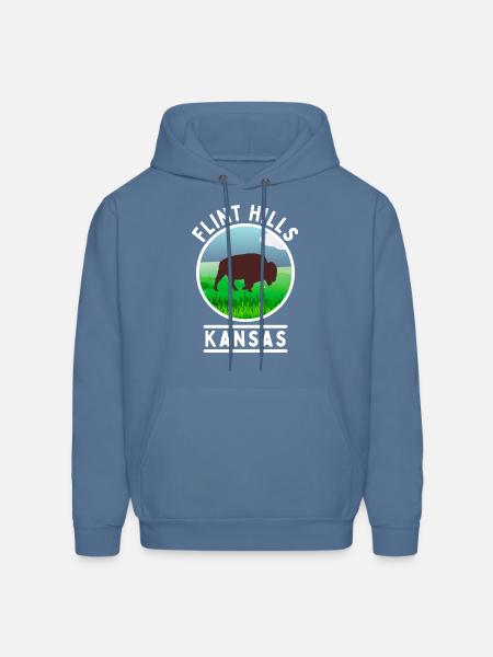 Flint Hills Kansas - Men's Hoodie - denim blue