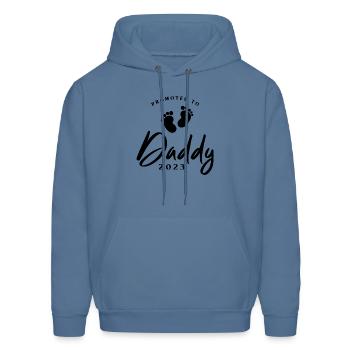 Promoted to Daddy 2023 | New Father 2023 | Baby - Men's Hoodie - denim blue - Front - Elias (183cm)