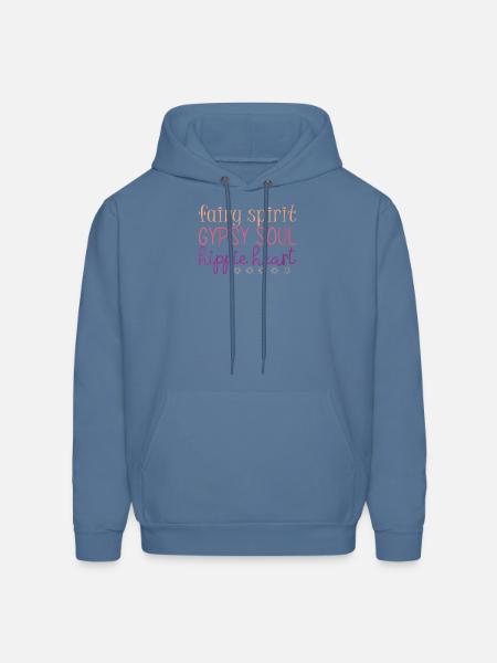 Fairy Spirit Gypsy Soul Hippie Heart Gift Tee - Men's Hoodie - denim blue