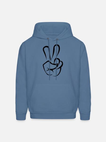 peace hand - Men's Hoodie - denim blue