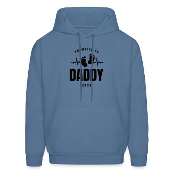 Promoted to Daddy 2023 | New Father 2023 | Baby - Men's Hoodie - denim blue - Front - Elias (183cm)