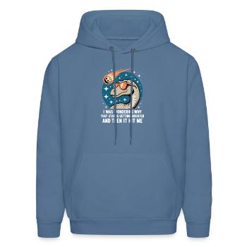 Funny Brachiosaurus Meteor Then It Hit Me Dinos - Men's Hoodie - denim blue - Front - Elias (183cm)