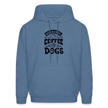 Weekend coffee and dogs - Men's Hoodie - denim blue - Front - Elias (183cm)