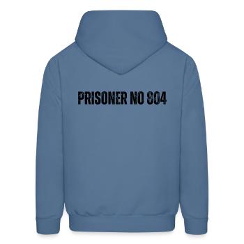 Prisoner no 804 - Men's Hoodie - denim blue - Back - Elias (183cm)