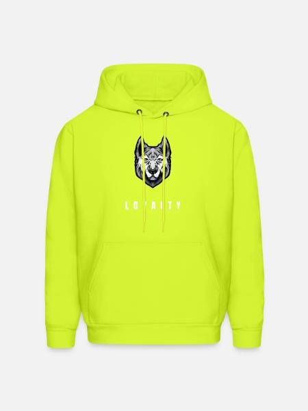 Wolf Loyalty Emblem Portrait - Men's Hoodie - safety green