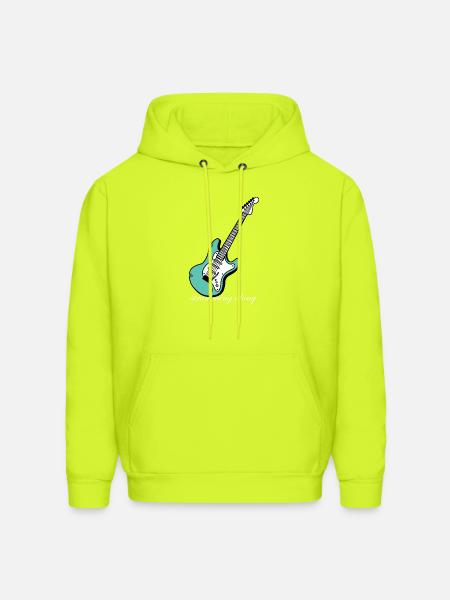 Strumming_Along - Men's Hoodie - safety green