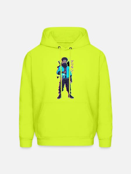Neon Shinobi Cyan - Men's Hoodie - safety green