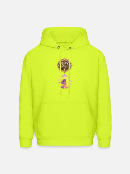 Mindful Mama Mandala - Men's Hoodie - safety green