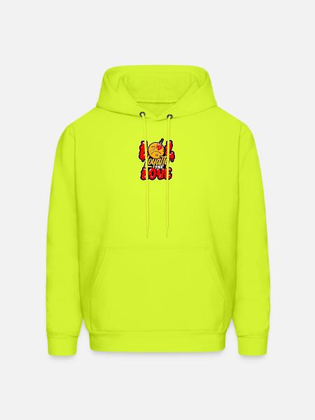 Loyalty Over Love Cartoon Emblem - Men's Hoodie - safety green