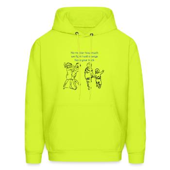 Sibling love - Men's Hoodie - safety green - Front - Elias (183cm)