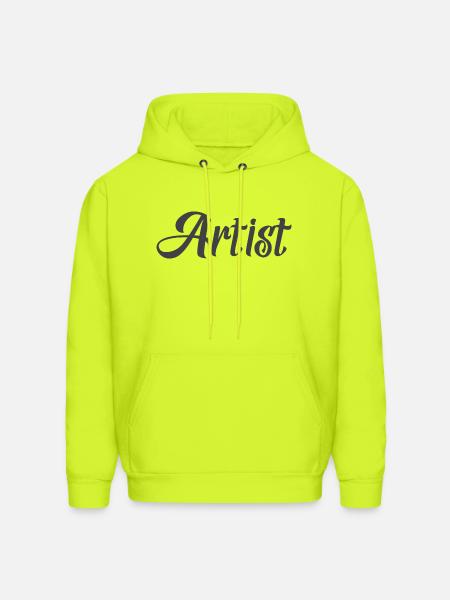 Artist (Black) - Men's Hoodie - safety green