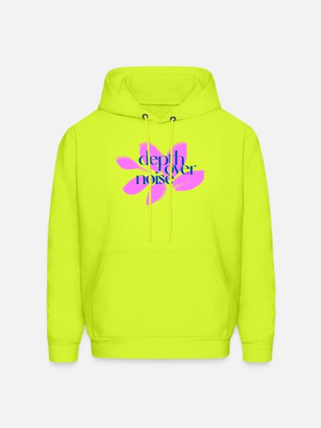 Depth Over Noise Floral - Men's Hoodie - safety green