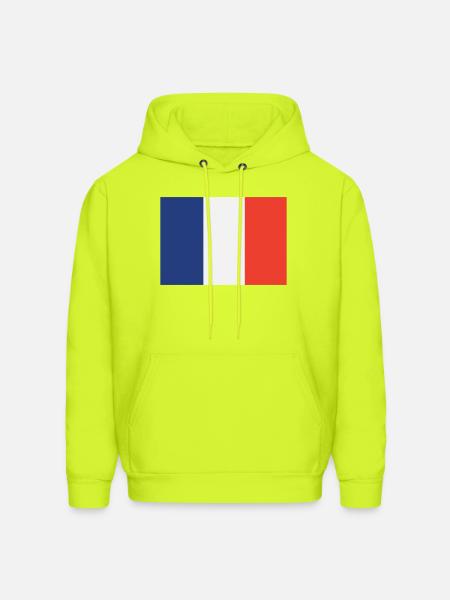 Vertical French Flag Trio - Men's Hoodie - safety green