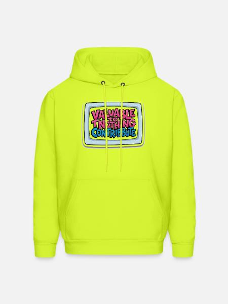 Valuable Nothing Retro TV - Men's Hoodie - safety green