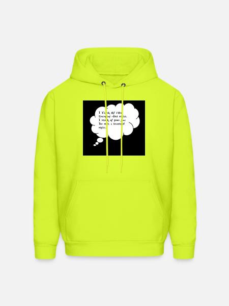 Romantic Thought Bubble Quote - Men's Hoodie - safety green