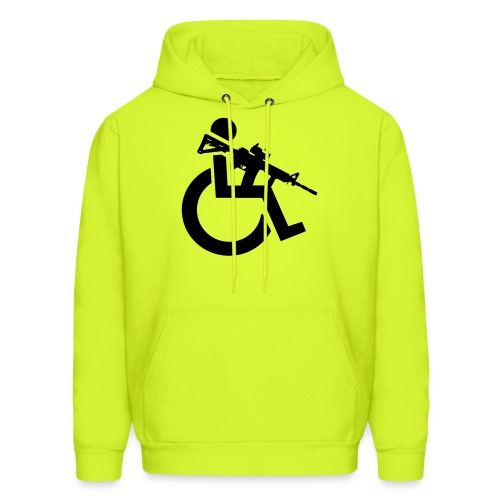 Image of a wheelchair user armed with rifle - Men's Hoodie