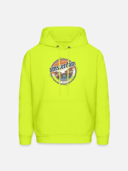 Amsterdam Bridge City Seal - Men's Hoodie - safety green