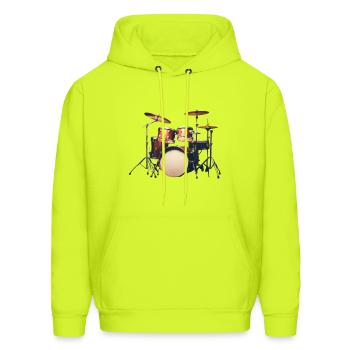 drums - Men's Hoodie - safety green - Front - Elias (183cm)