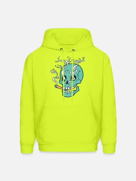Smoked skull - Men's Hoodie - safety green
